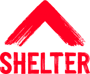 Shelter Logo with Red Roof above logo