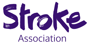 stroke association logo with purple font
